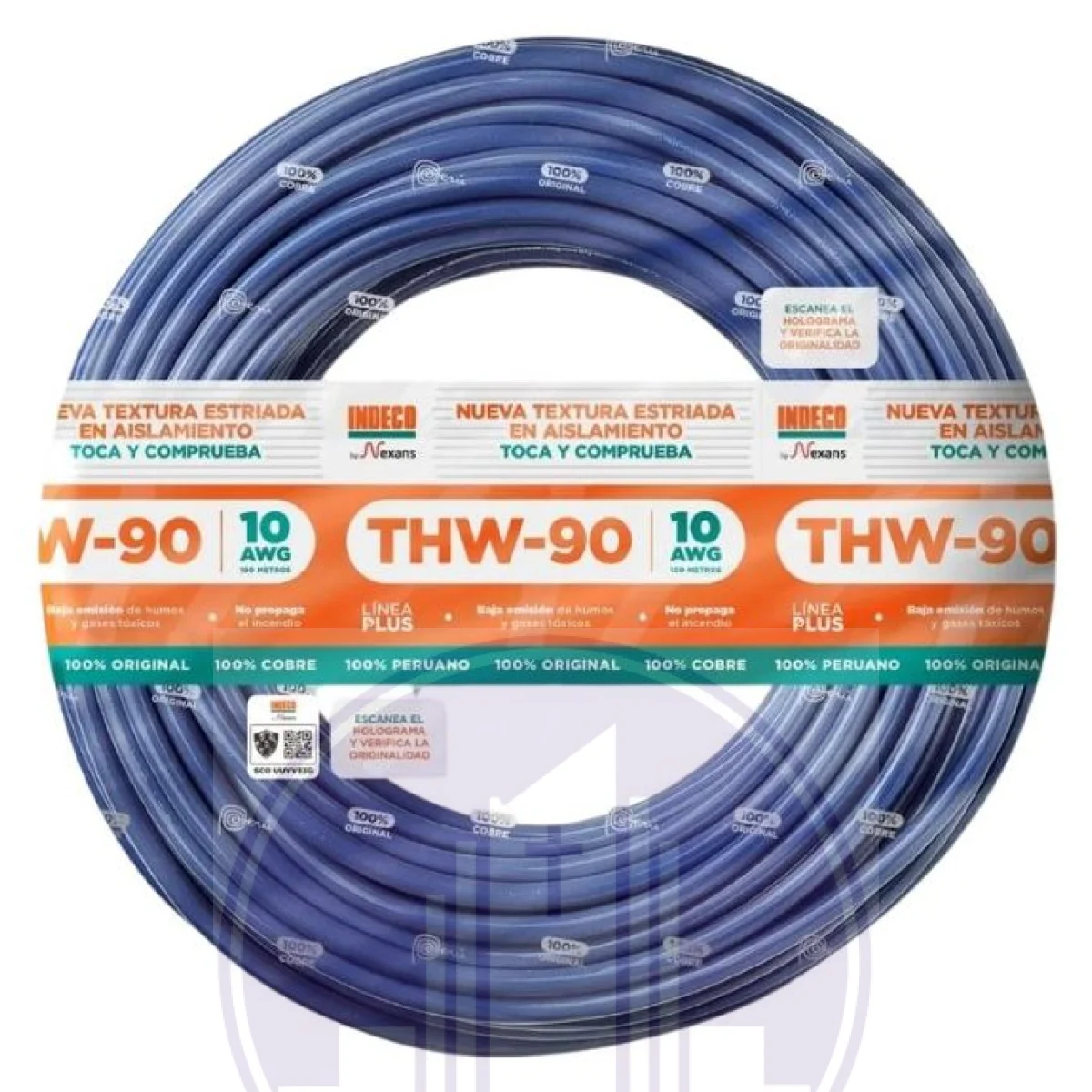 CABLE THW-90+PLUS 450/750V 10AWG AZUL | INDECO
