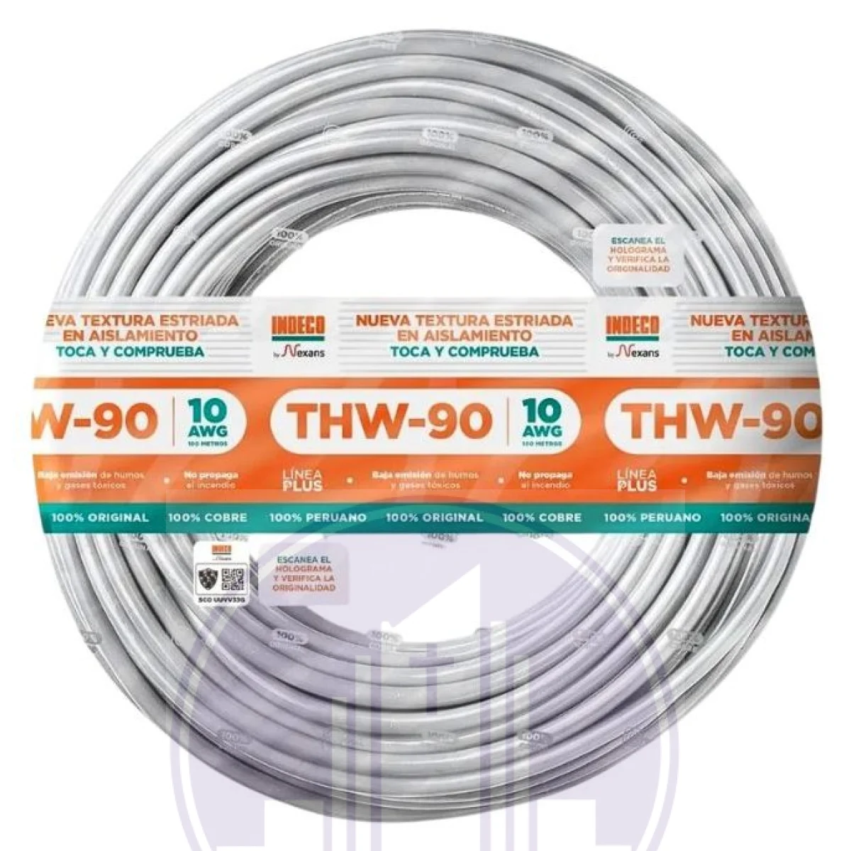 CABLE THW-90+PLUS 450/750V 10AWG BLANCO | INDECO
