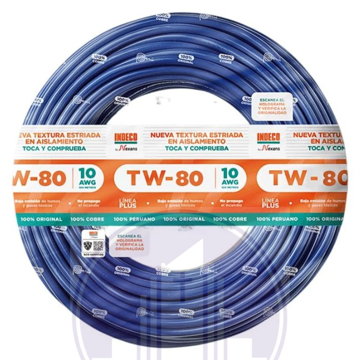 CABLE TW-80+PLUS 450/750V 10AWG AZUL | INDECO