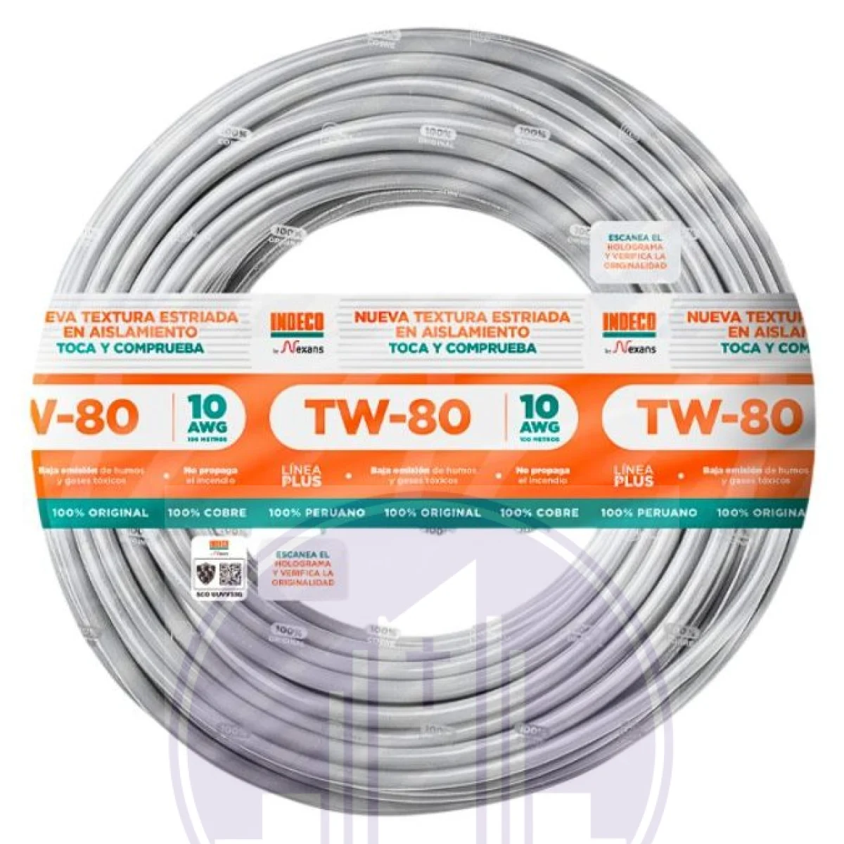 CABLE TW-80+PLUS 450/750V 10AWG BLANCO | INDECO