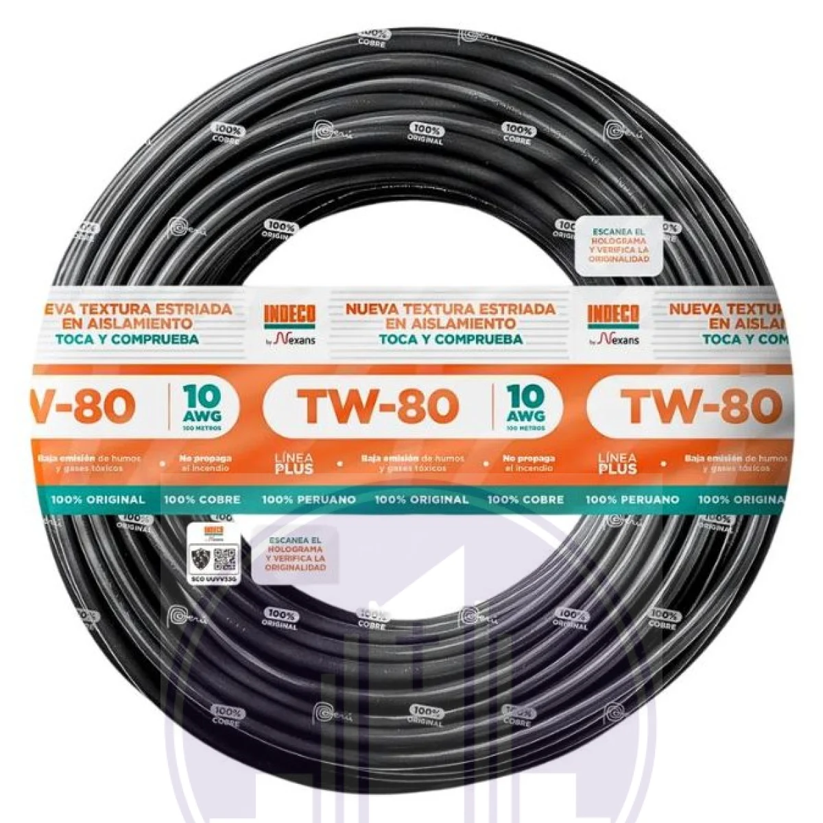 CABLE TW-80+PLUS 450/750V 10AWG NEGRO | INDECO