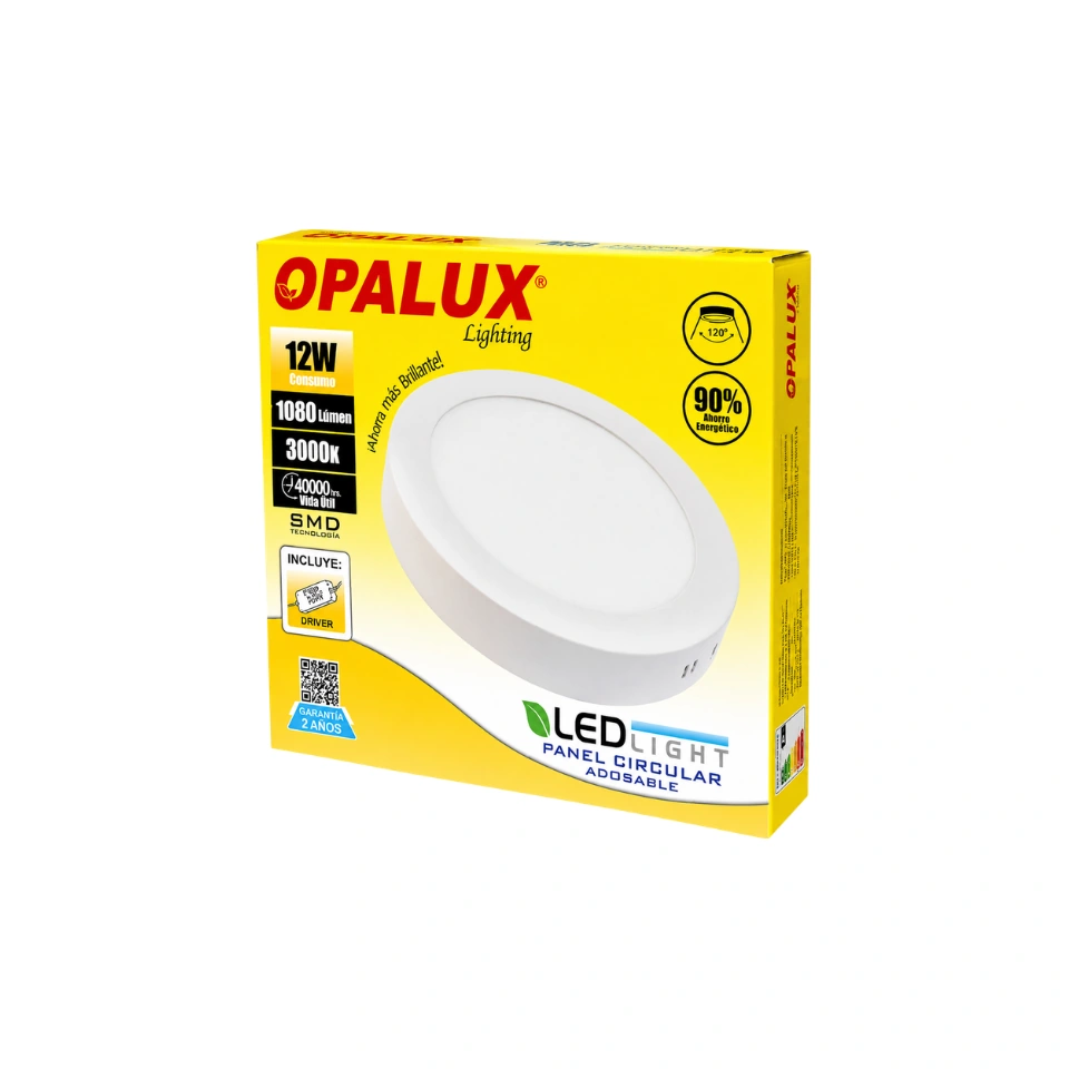 PANEL LED 12W OPALUX - LUZ CÁLIDA