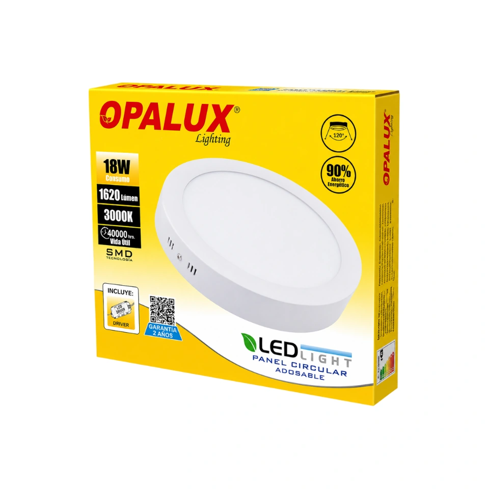 PANEL LED 18W OPALUX - LUZ CÁLIDA