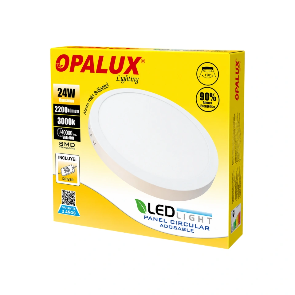 PANEL LED 24W OPALUX - LUZ CÁLIDA