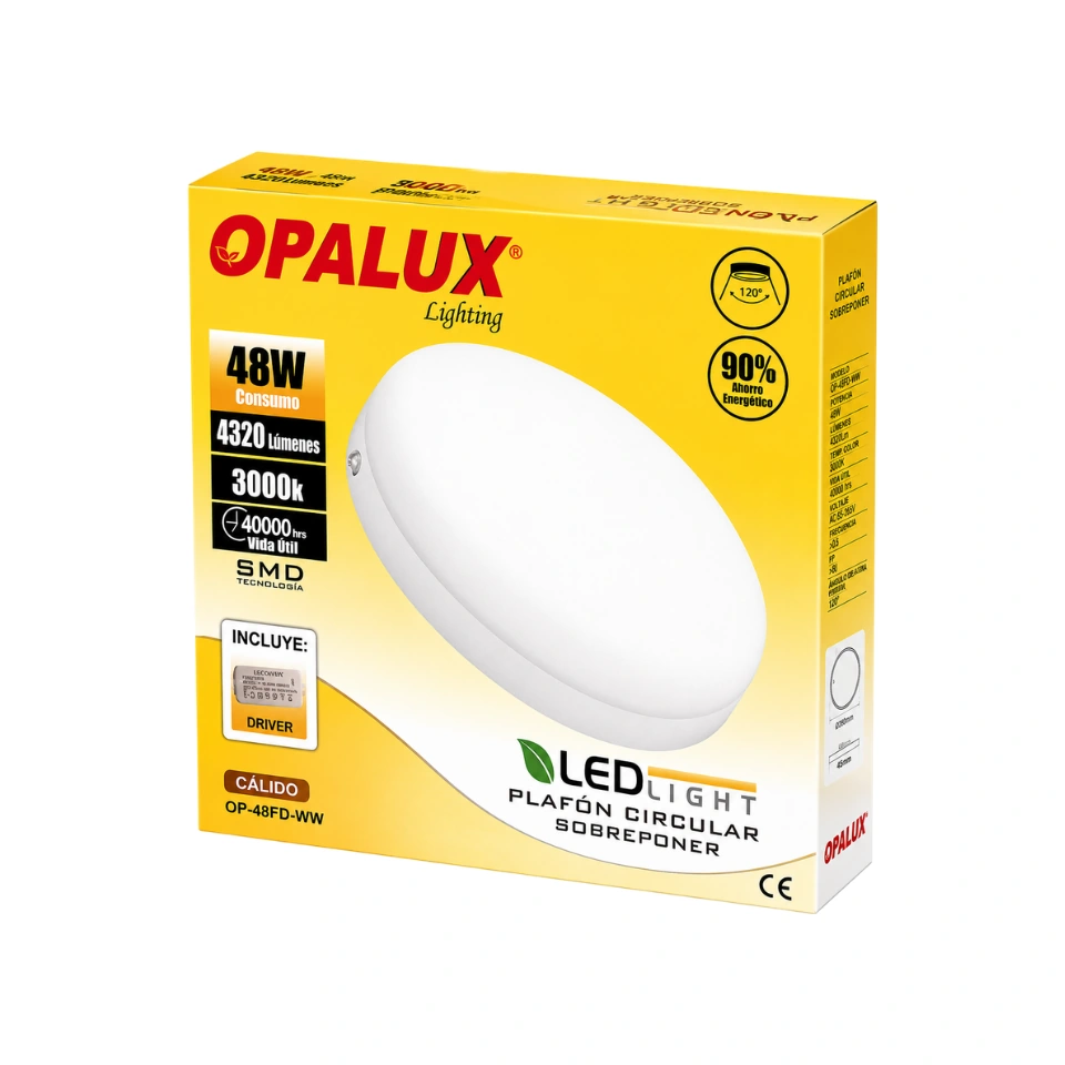 PANEL LED HIELO 48W OPALUX - LUZ CÁLIDA