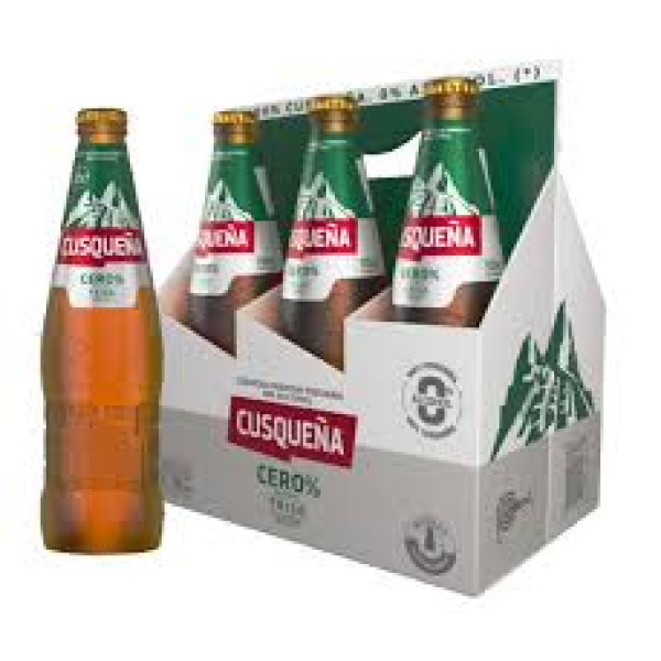 Cusqueña cero botella pequeña 1 six