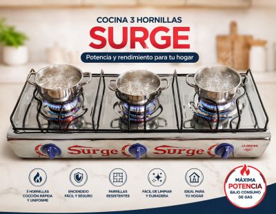 COCINA DE MESA SURGE DE 3 HORNILLAS