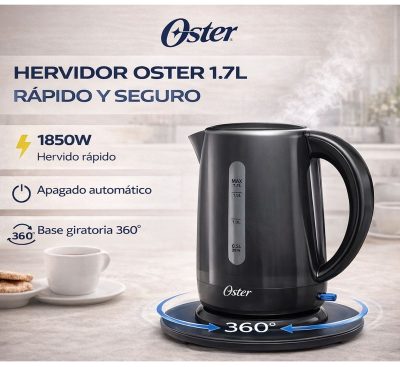 HERVIDOR PLASTICO OSTER 1.7L NEGRO