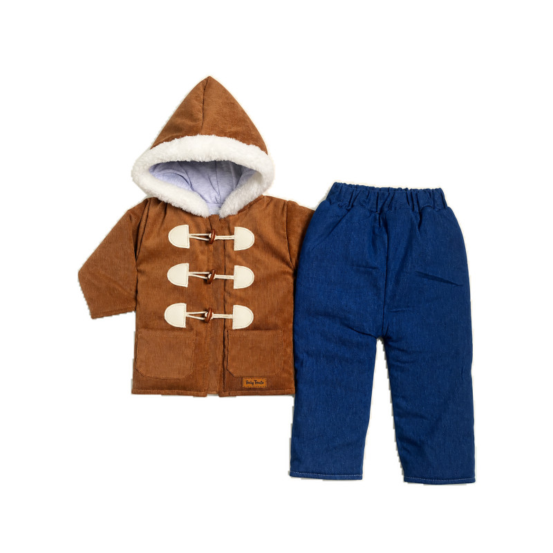 Conjunto Acolchado de Corduroy con Forro Pima + Pantalón Jean con Forro Pima
