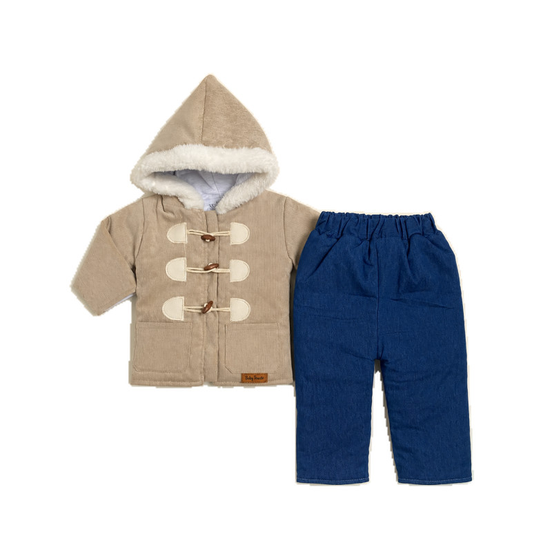 Conjunto Acolchado de Corduroy con Forro Pima + Pantalón Jean con Forro Pima
