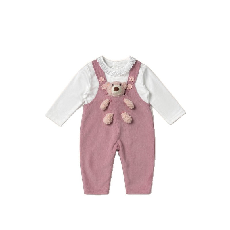 Overol de corduroy reactivo con polo de algodón pima - Color Rosa palo