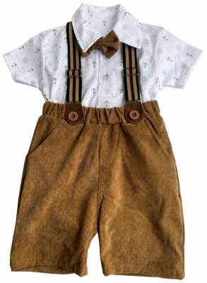 Conjunto de corduroy con polo de algodón pima
