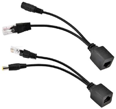 YUS POE00 Par Cable Conector Inyector PoE Pasivo 12V Ethernet RJ45