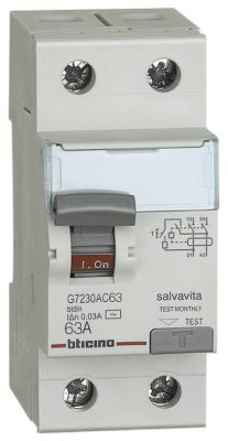 INTERRUPTOR DIFERENCIAL 2P 63AMP 30MA BTICINO