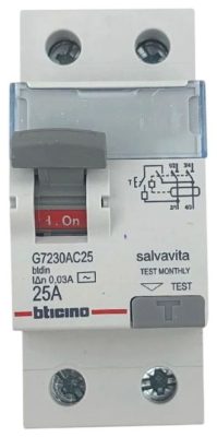 INTERRUPTOR DIFERENCIAL 2P 25AMP 30MA BTICINO