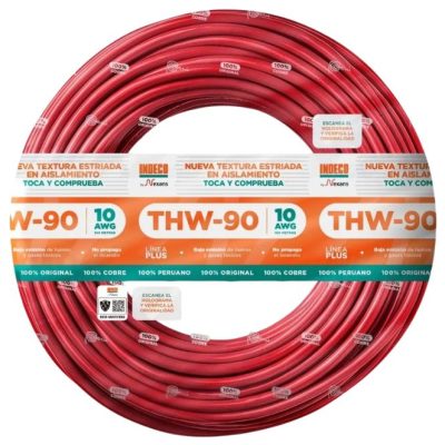CABLE THW-90+PLUS 450/750V 10AWG ROJO | INDECO