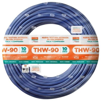 CABLE THW-90+PLUS 450/750V 10AWG AZUL | INDECO