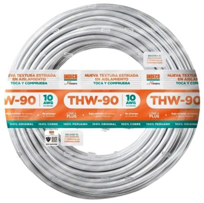 CABLE THW-90+PLUS 450/750V 10AWG BLANCO | INDECO